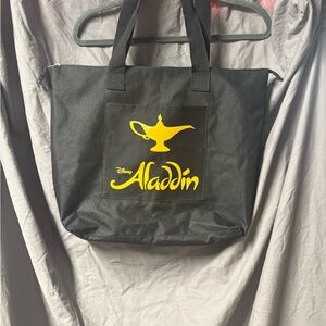 Disney Aladdin Black Tote with Yellow Lamp Design